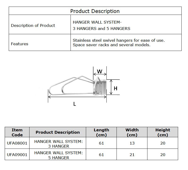 UNIRAY LEAD APRON WALL RACK 5 ARM UFA09001