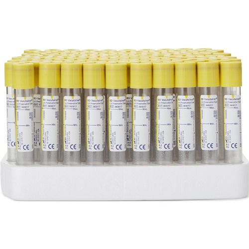 BD Vacutainer Tubes ACD, Solution A, Glass, 8.5ml, 16x100mm, Yellow Conventional Cap, 366645 Box-100