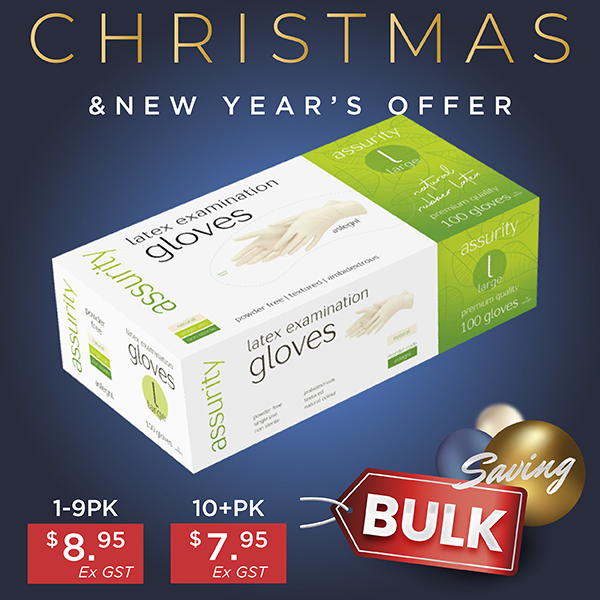 ASSURITY NATURAL LATEX EXAM GLOVE POWDER FREE LARGE - 100