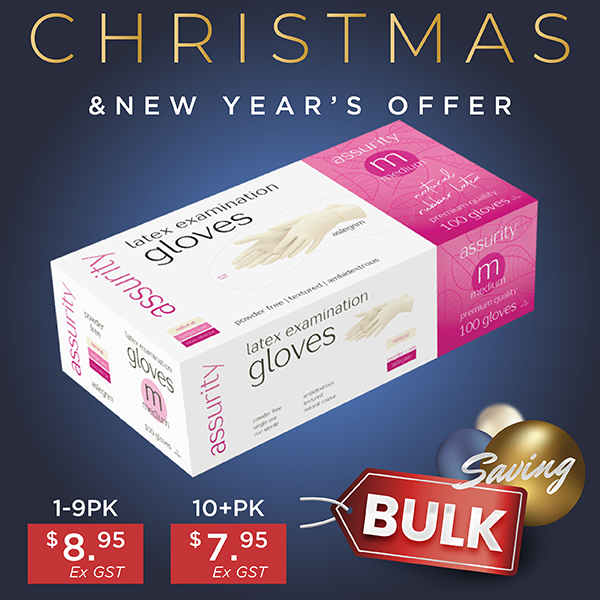 ASSURITY NATURAL LATEX EXAM GLOVE POWDER FREE MEDIUM - 100