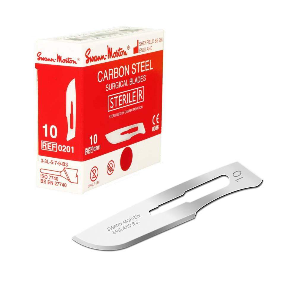 SWANN MORTON SCALPEL BLADE SIZE 10 BOX-100 (SM0201)