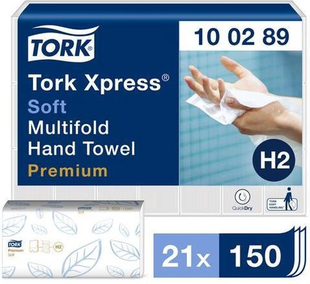 TORK H2 XPRESS PREMIUM SOFT MULTIFOLD HAND TOWEL - (150x21)