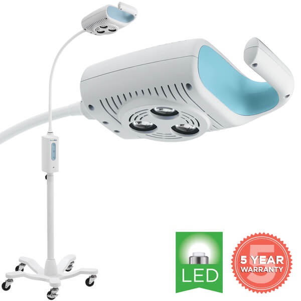 WELCH ALLYN GS600 MINOR PROCEDURE LIGHT ON MOBILE STAND 44606 EACH 5 YEAR LIMITED WARRANTY