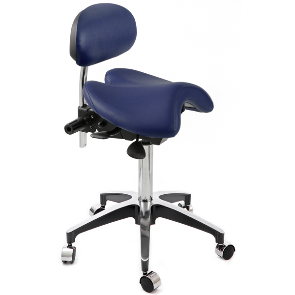 WINBEX KIMI SADDLE SEAT STOOL WITH BACK NAVY BLUE 00-5112-02 DU300A