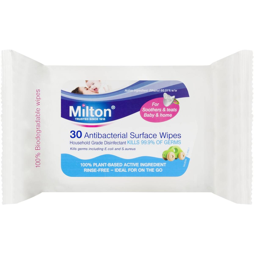 MILTON ANTIBACTERIAL WIPES - Pack of 30