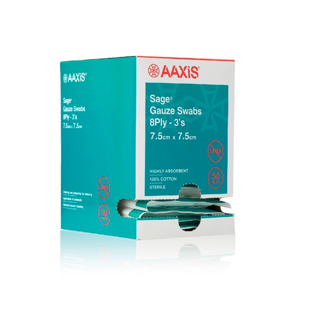 AAXIS GAUZE SWABS STERILE 7.5CMx7.5CM 8 PLY - 30 (11012067)
