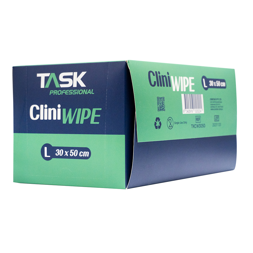 TASK PROFESSIONAL CLINI WIPES LARGE 30 x 50 CM - BOX OF 100