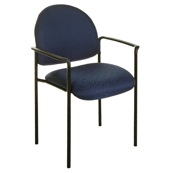VISITOR CHAIR STACKER WITH FIXED ARMS, PATTERNED FABRIC, STACKABLE, 120KG RATING, BLACK (YS11A)