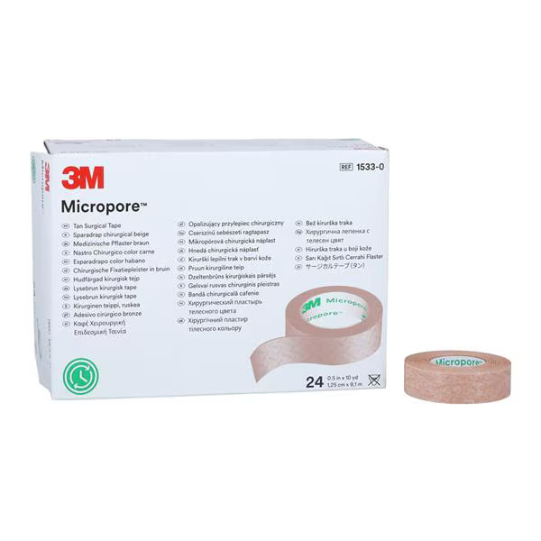 3M MICROPORE TAPE SKINTONE 12mm - Box of 24 (1533-0)