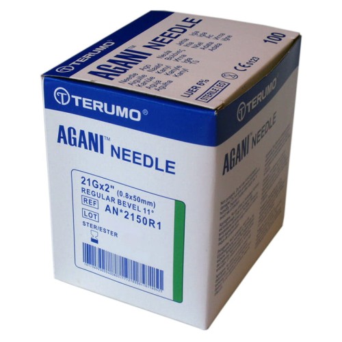 TERUMO AGANI HYPODERMIC 21G x 2" (50MM) GREEN - 100 (AN*2150R1)