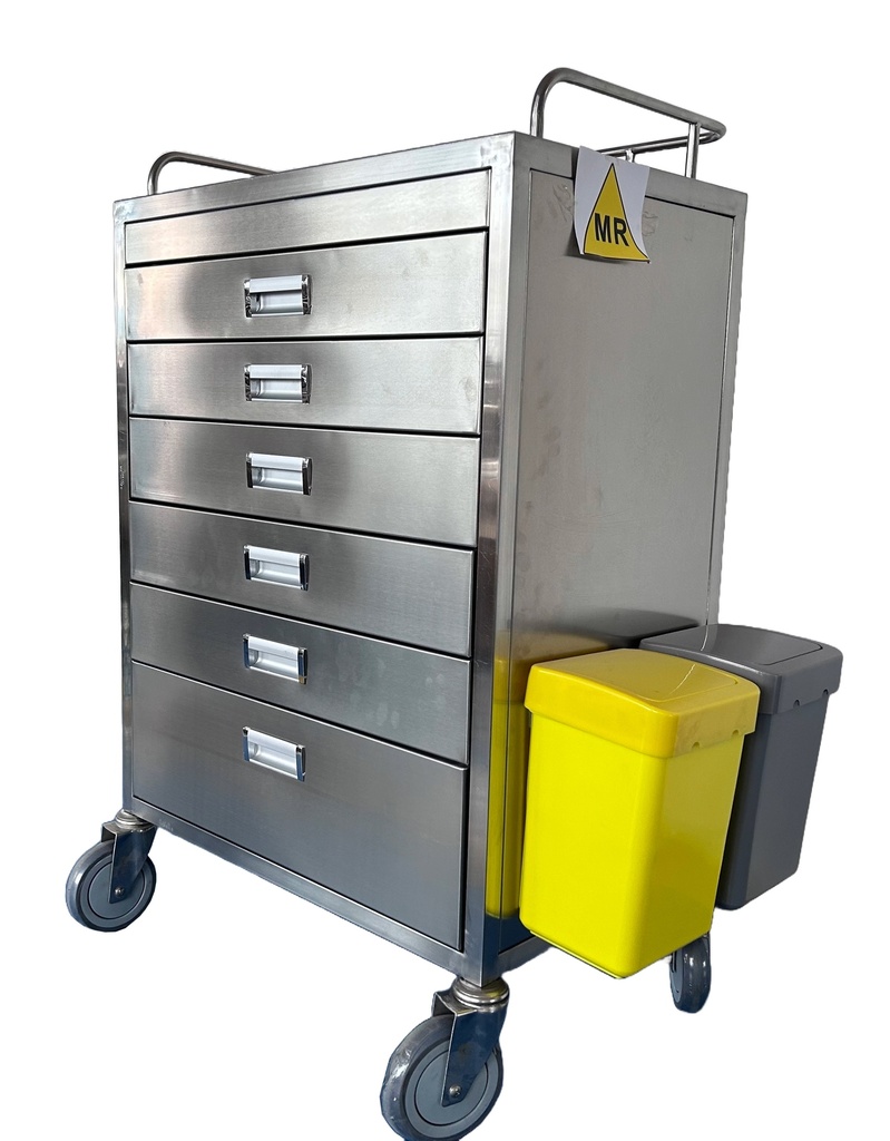 TASK MEDICAL MRI/MR SAFE STAINLESS STEEL CART