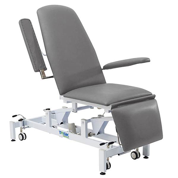 Task Medical Multipurpose Hi Lo Treatment Chair 3 Section 2 Motor With Arm Rests Grey