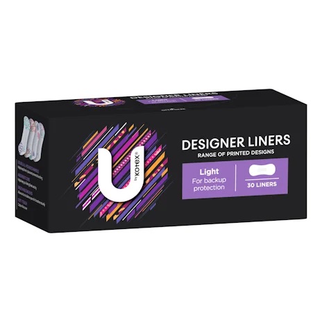 Kotex U PLiner Design Prt 30x6- Box of 180