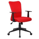 OFFICE CHAIR WITH ARMS, MESH BACK, FABRIC SEAT, ADJUSTABLE SEAT HEIGHT & TILT, 120KG RATING, RED (YS01)