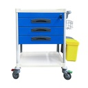 TASK MEDICAL MEDICINE TROLLEY 3 DRAWER - BLUE