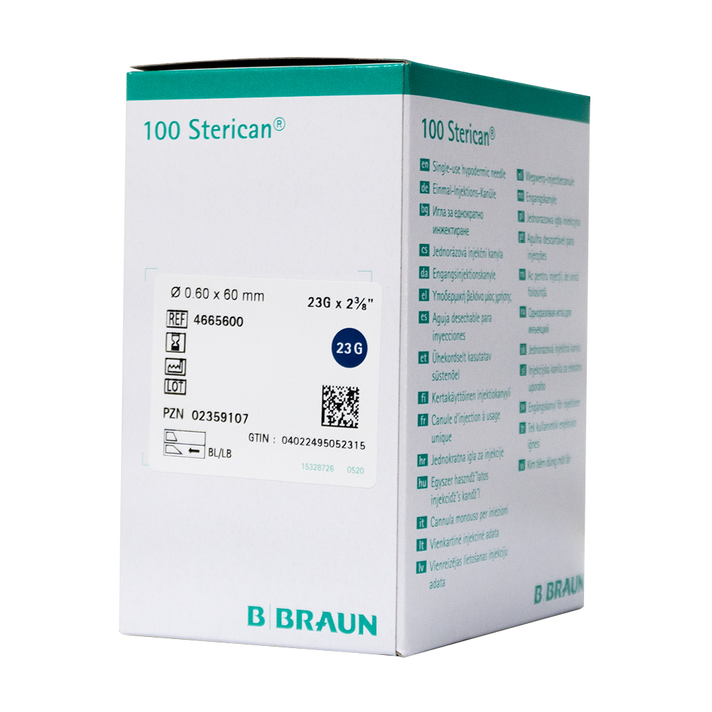 B. BRAUN STERICAN 23G X 2(3/8")6cm - 100