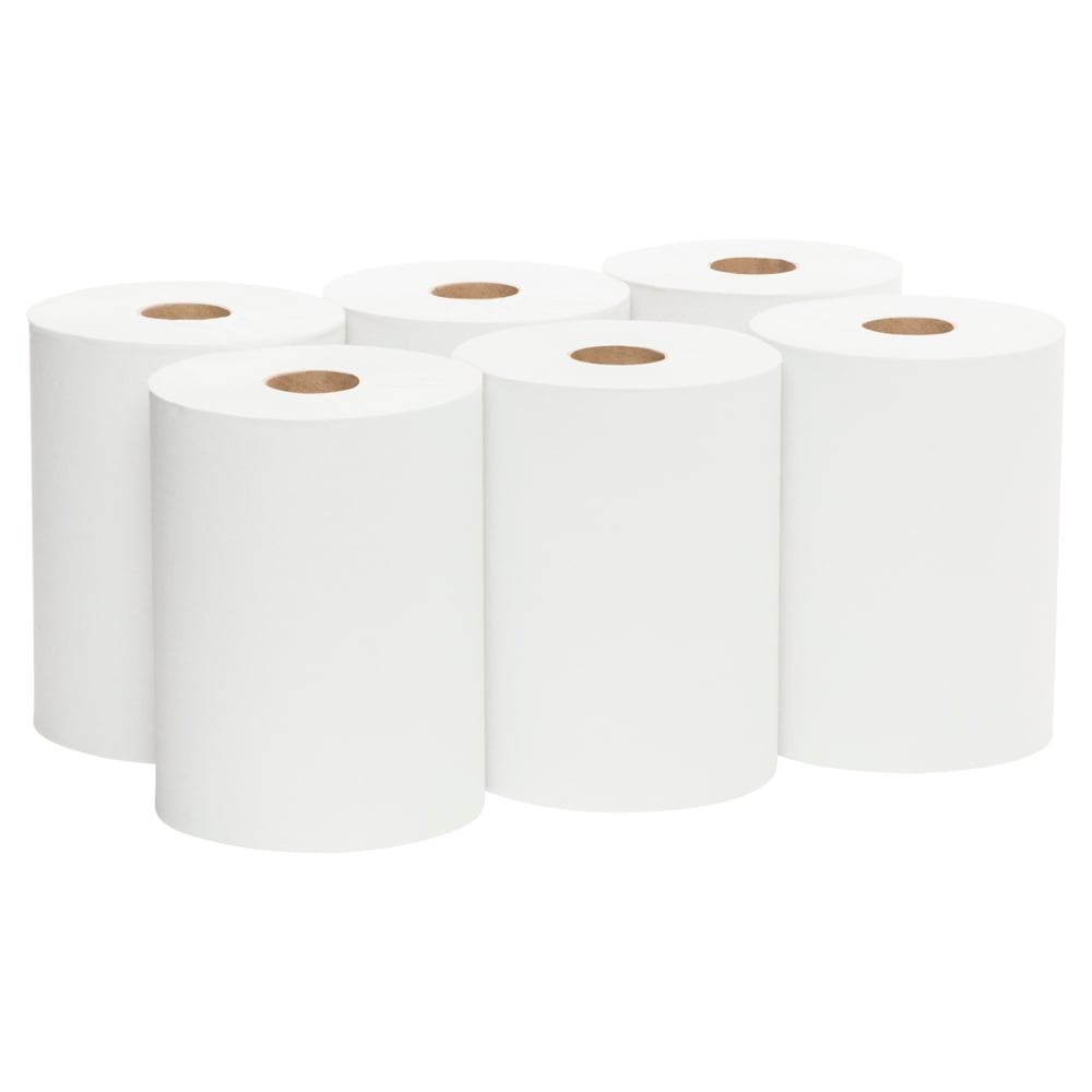 SCOTT-SLIMROLL PAPER HAND TOWELS (12388), White Paper Towel Roll, 6 Compact Rolls / Case, 176m / Roll