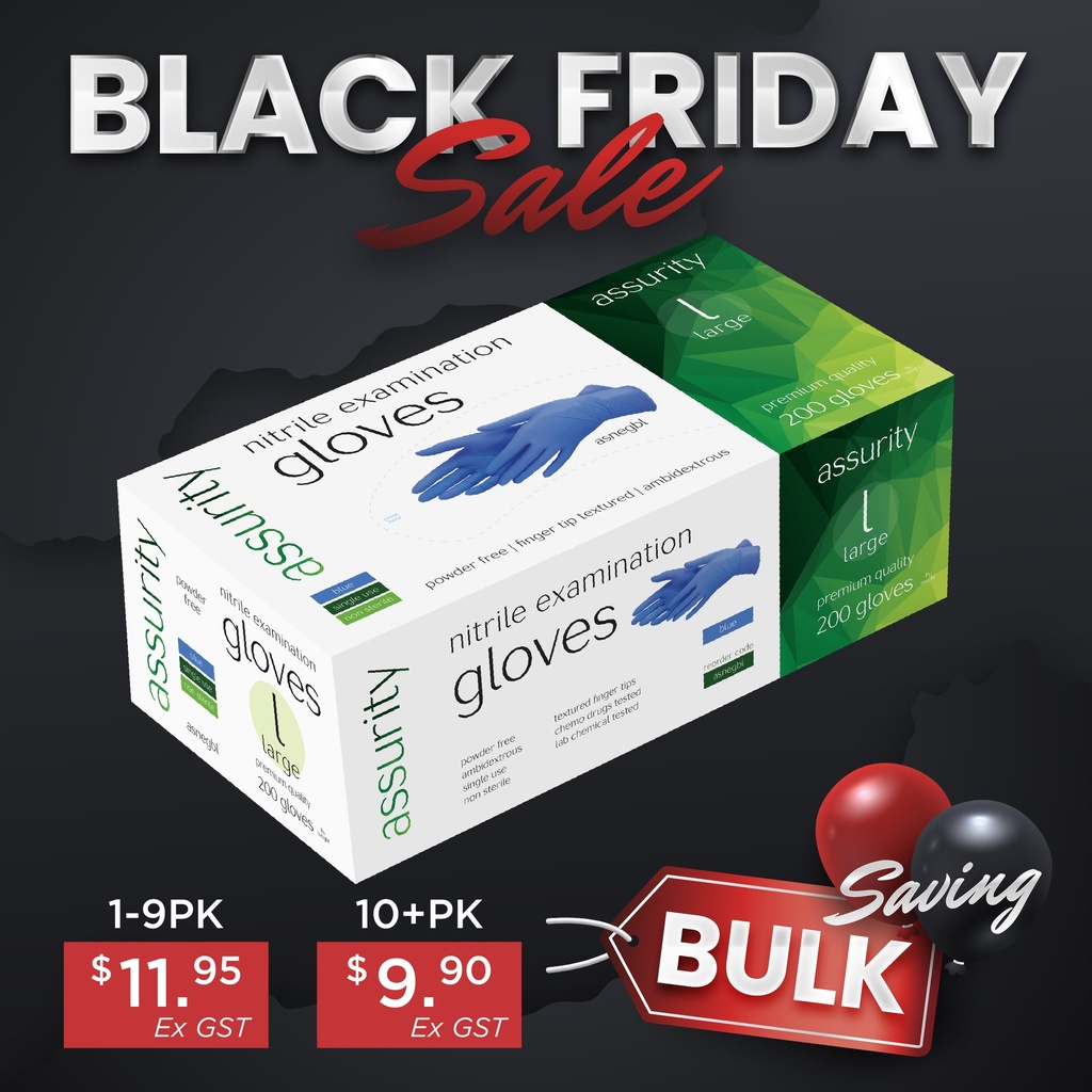 ASSURITY NITRILE EXAM GLOVE POWDER FREE LARGE - 200