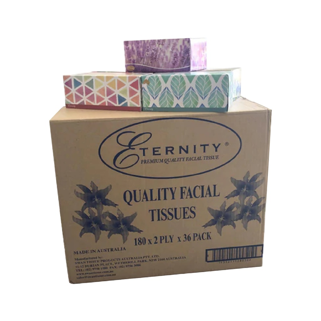 replaced(TKTIS200) - ETERNITY FACIAL TISSUE (180mmX180mm) 2PLY 180 SHEETS PER BOX - 36