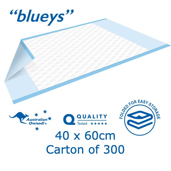 TASK MEDICAL UNDERPADS BLUEYS ECONOMY 40 X 60CM - 300