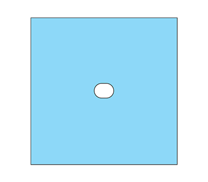 MULTIGATE PROTEX DRAPE WITH OVAL APERTURE 60 X 60CM STERILE - 100 (35-130)