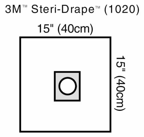 3M STERI DRAPE OPTHALMIC CLEAR WITH ADHESIVE FENESTRATION 40X 40CM - Carton of 40 (1020)