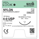 LOOK NYLON SUTURE 4/0 19MM NEEDLE 45CM THREAD 922B - Box of 12