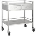 TASK STAINLESS STEEL TROLLEY 2 DRAW 80(W) x 50(D) x 90(H) cm