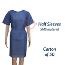 TASK MEDICAL PATIENT GOWN HALF SLEEVES MEDIUM 115x137cm - Carton of 50