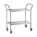 Task Medical Stainless Steel Trolley Cart – Clearing Trolley, 2 Shelf